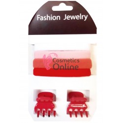 Elastice pentru codite cu clema de prins parul Cod EL010GG, set 6 bucati